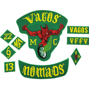 9pcs/lot VAGOS NOMADS 1% MC Motorcycle Iron On Embroidered Patch For Clothes