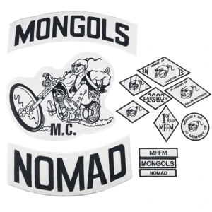 13pcs/set Mongols Nomad MC Iron On Embroidered Patch For Clothes